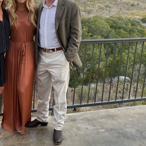 Orange silk jumpsuit